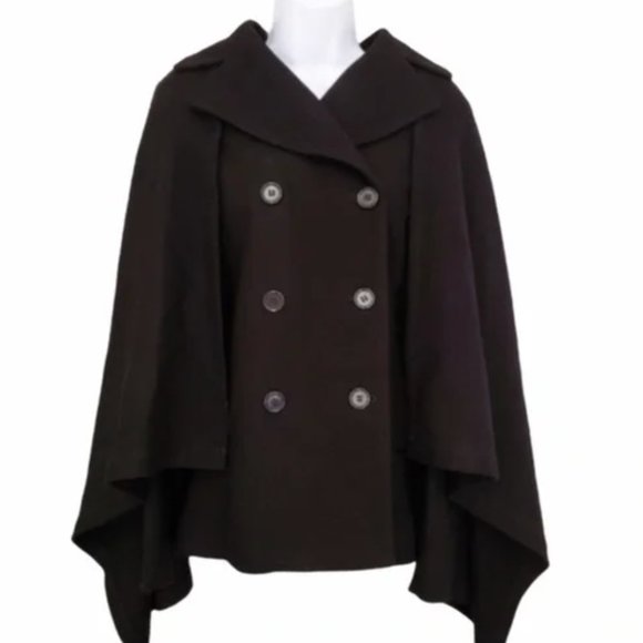 BCBGMaxAzria Double Breasted Wool Cape Coat M - Picture 1 of 4